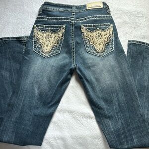 Sexy couture- rhinestone bootcut jeans